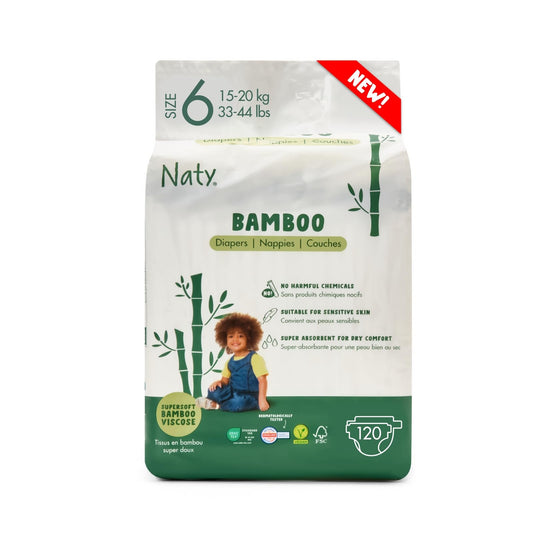 Naty Bamboo Baby Viscose Nappies – Size 2 (88 Pieces) - Silk-Soft, Plant-Based, Dermatologically Tested & Super Absorbent