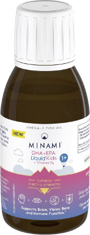 Minami DHA+EPA Liquid Kids + Vitamin D3, Natural Orange & Berry - 100 ml